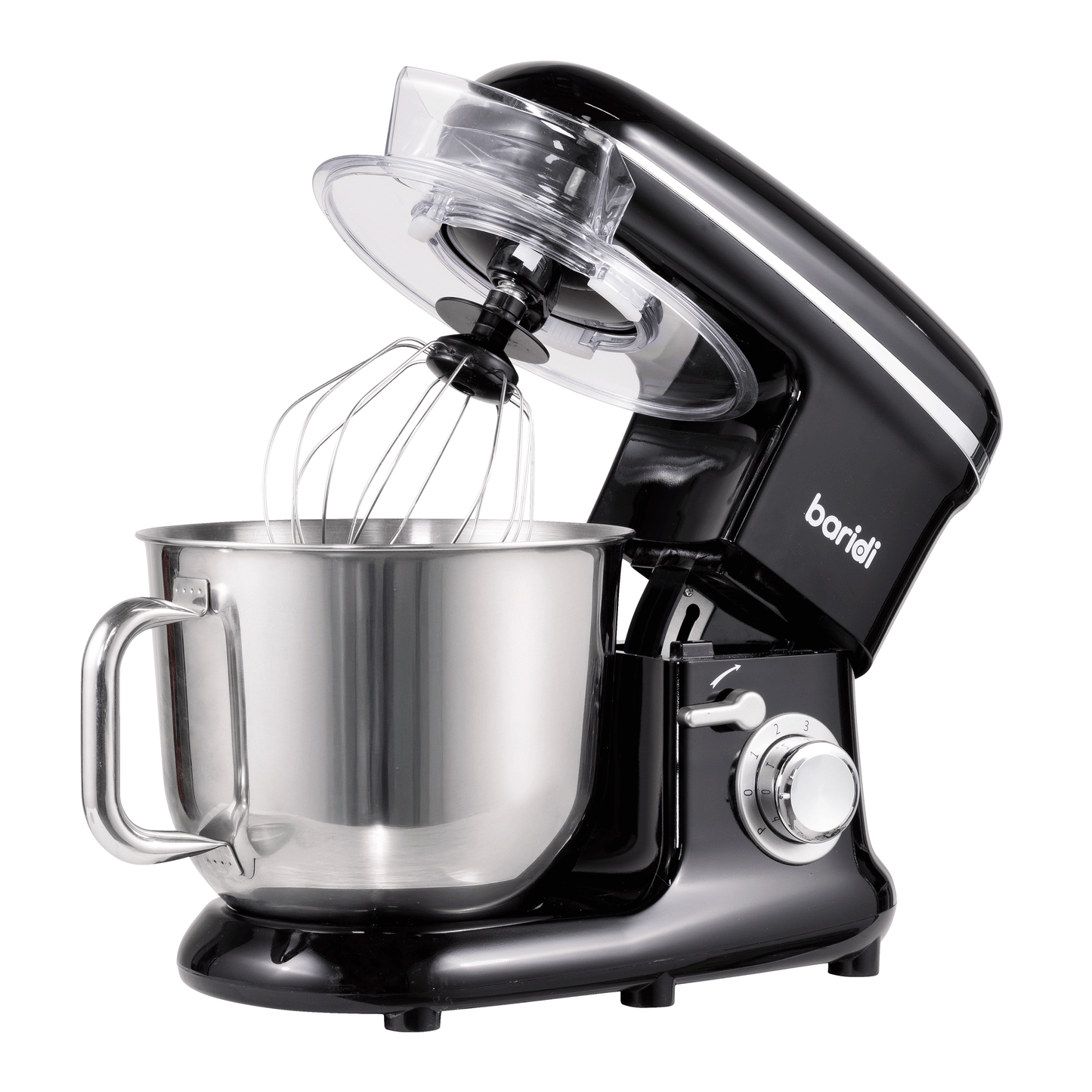Baridi Stand Mixer, 6L Capacity, Supplied with 3 Accessories, Black - DH173
