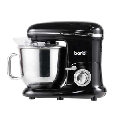 Baridi Stand Mixer, 6L Capacity, Supplied with 3 Accessories, Black - DH173