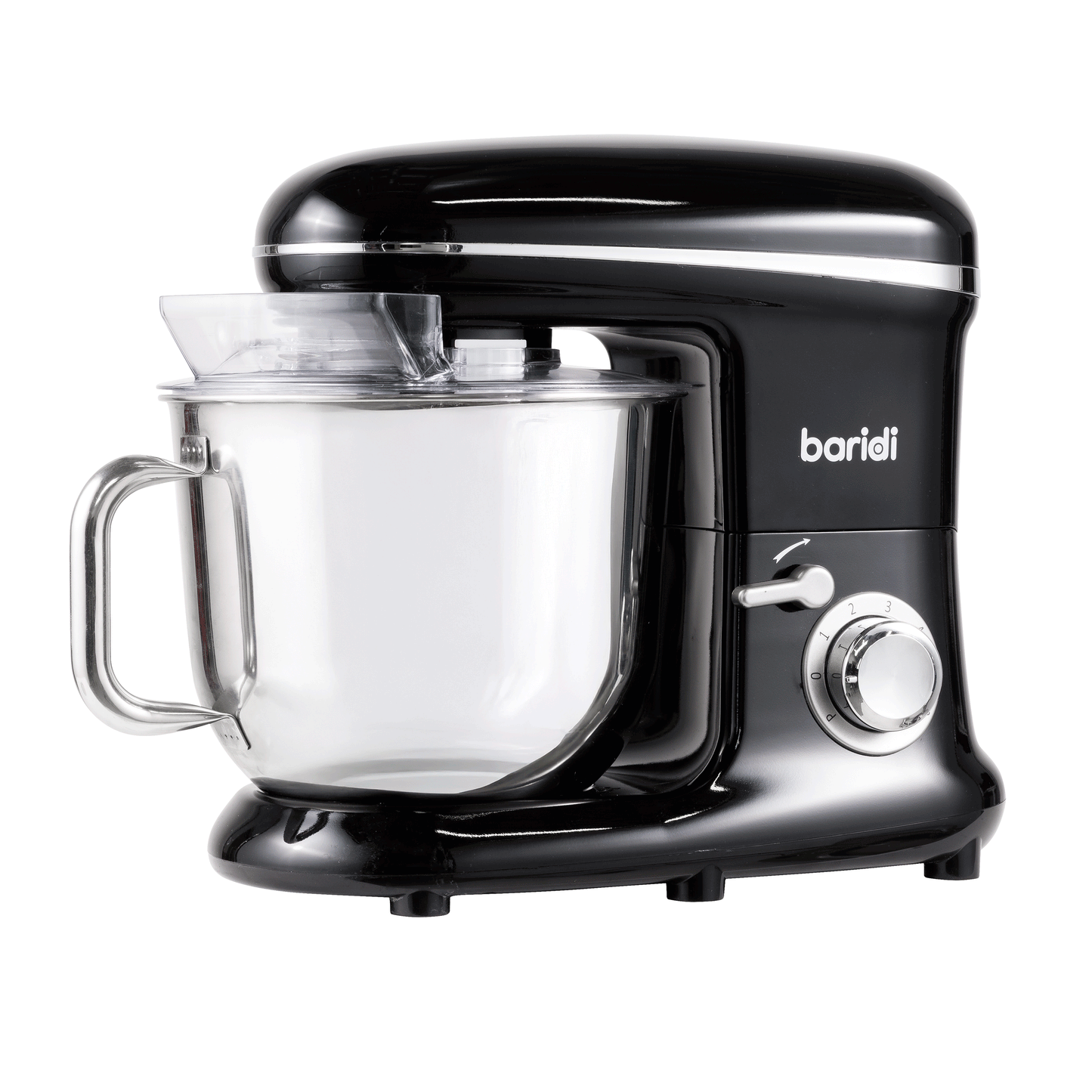 Baridi Stand Mixer, 6L Capacity, Supplied with 3 Accessories, Black - DH173