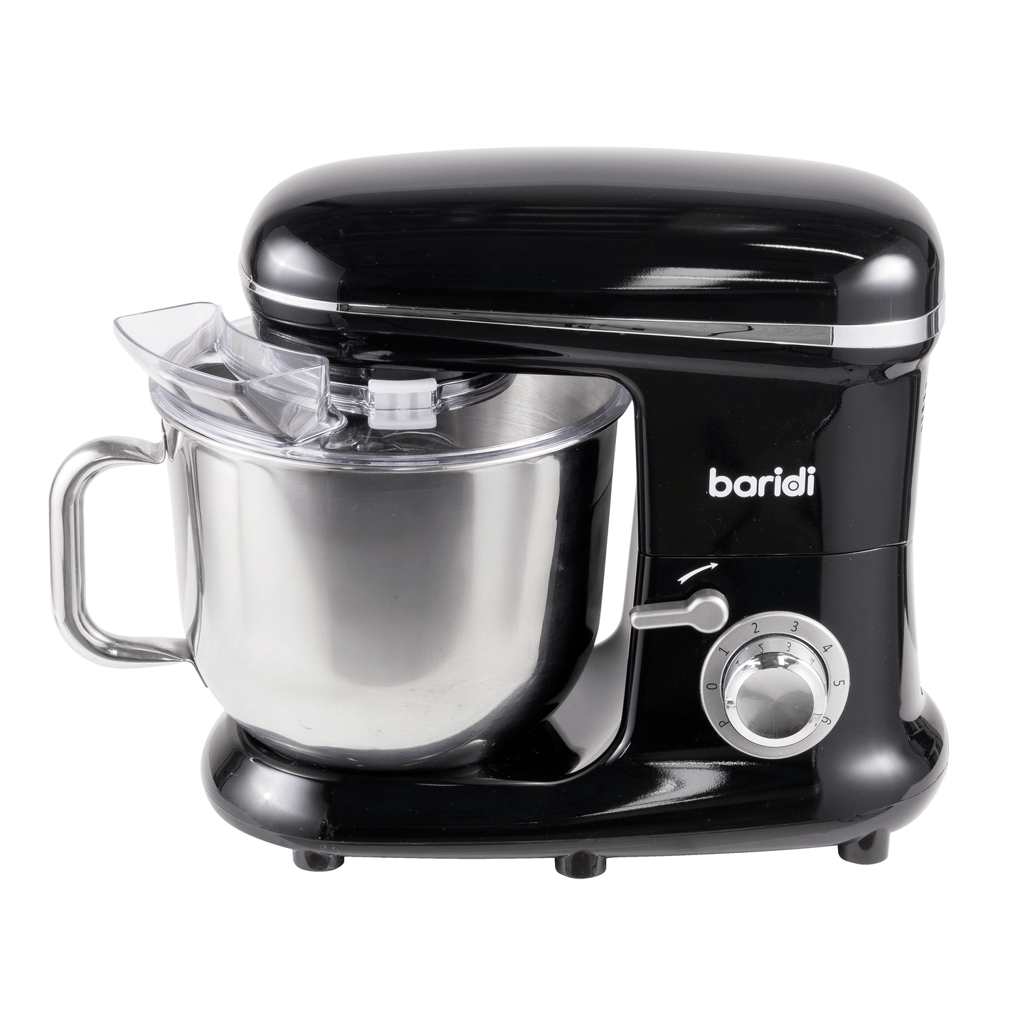 Baridi Stand Mixer, 6L Capacity, Supplied with 3 Accessories, Black - DH173