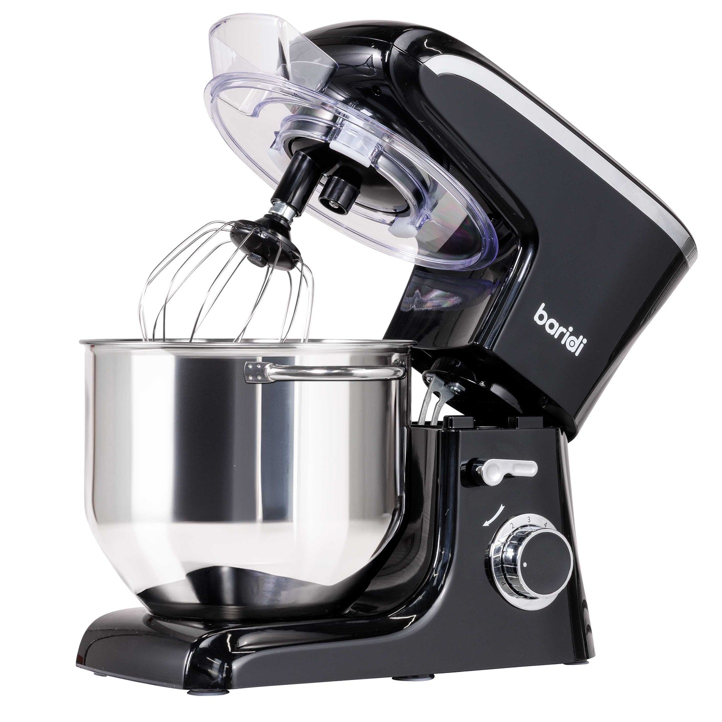 Baridi Stand Mixer, 8L Capacity, Supplied with 3 Accessories, 1800W, Black - DH174