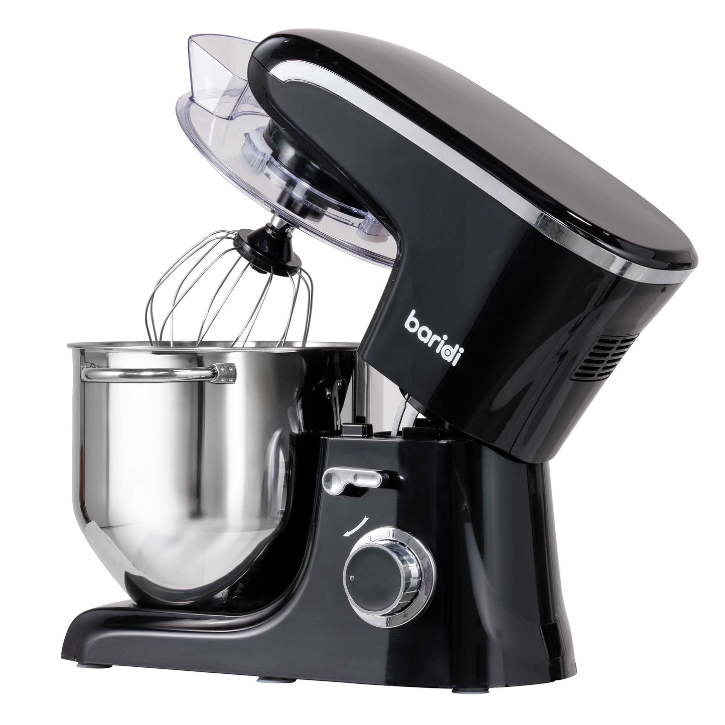 Baridi Stand Mixer, 8L Capacity, Supplied with 3 Accessories, 1800W, Black - DH174
