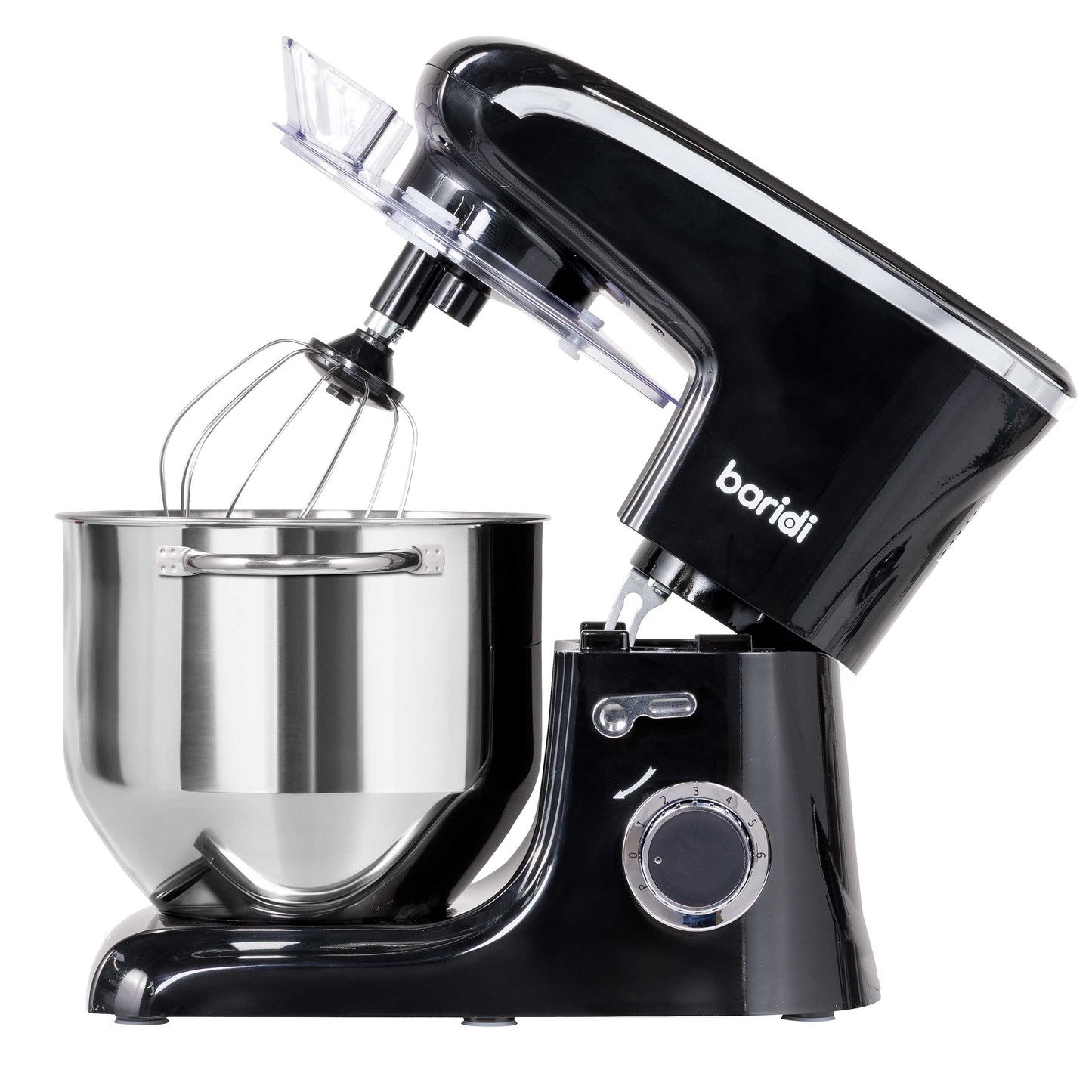 Baridi Stand Mixer, 8L Capacity, Supplied with 3 Accessories, 1800W, Black - DH174