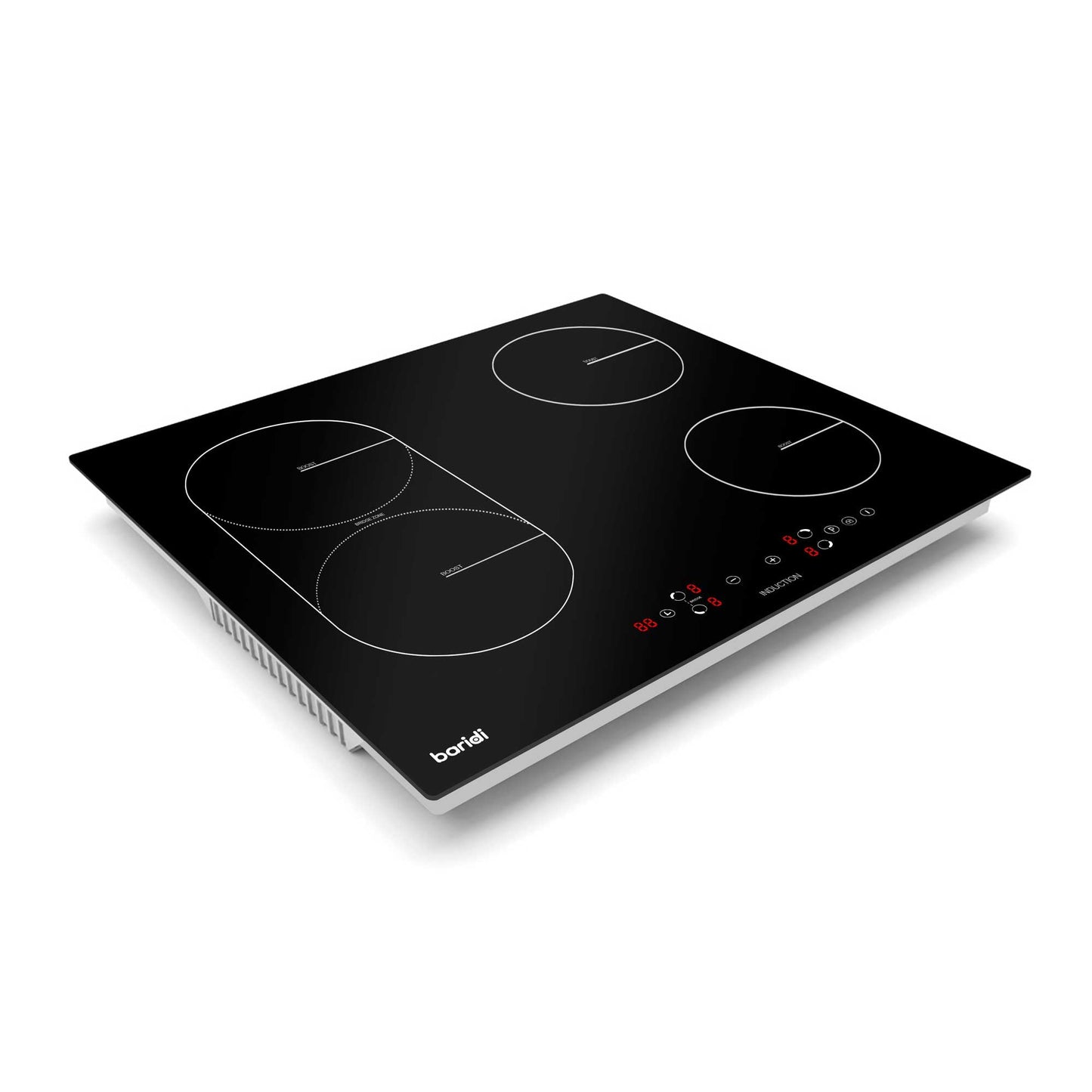 Baridi 60cm Bridge Zone Induction Hob, 4 Zones, Boost Function, 9 Power Settings, 2800W - DH178