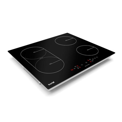 Baridi 60cm Bridge Zone Induction Hob, 4 Zones, Boost Function, 9 Power Settings, 2800W - DH178
