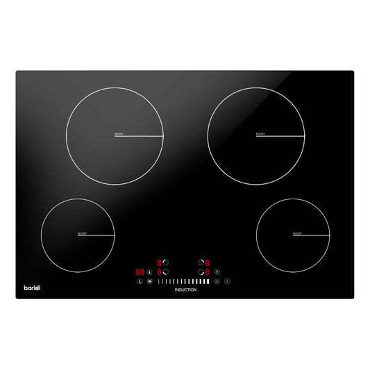 Baridi 77cm Induction Hob, 4 Cooking Zones, Boost Function, 9 Settings, Touch Control, 7200W - DH179