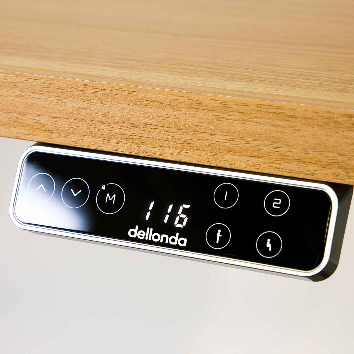 Single Motor Adjustable Desk Frame with Digital Controls, 70kg Capacity, Black - DH18