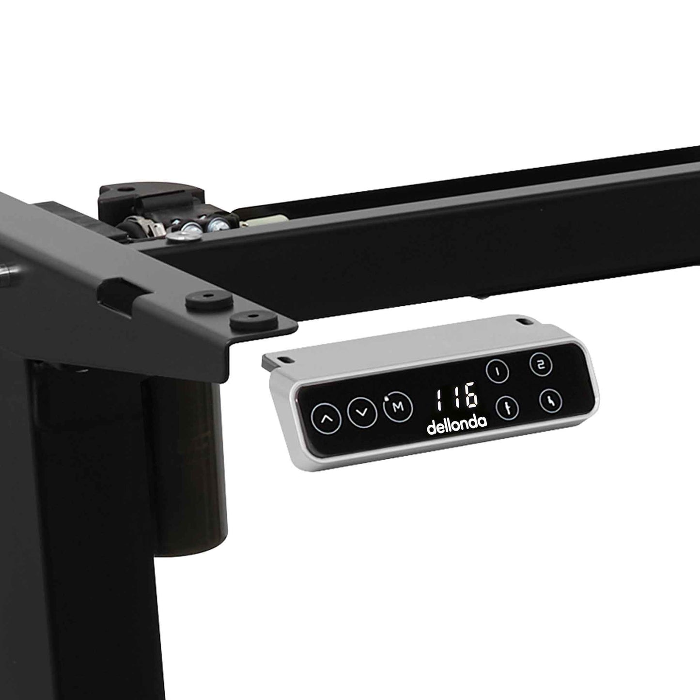 Single Motor Adjustable Desk Frame with Digital Controls, 70kg Capacity, Black - DH18