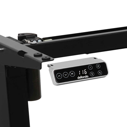 Single Motor Adjustable Desk Frame with Digital Controls, 70kg Capacity, Black - DH18