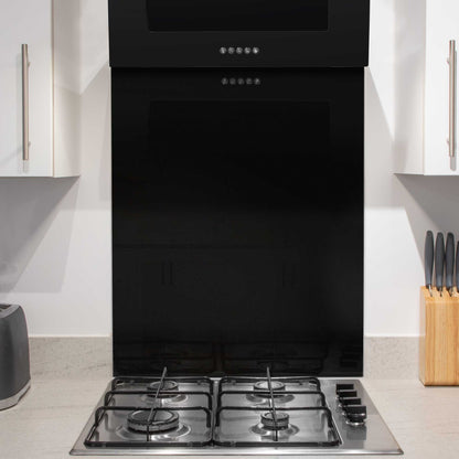 Baridi 60cm Angled Chimney Cooker Hood with Carbon Filters & Black Glass Splashback - DH210