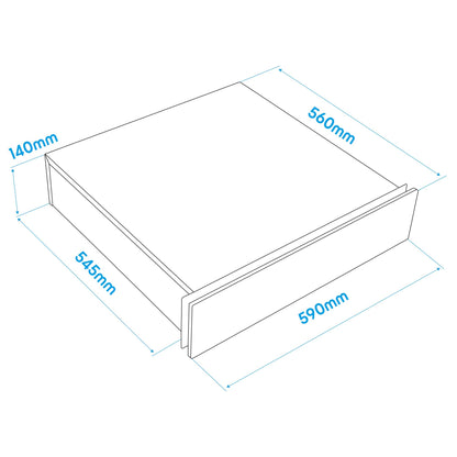 Baridi 60cm Built-In Warming Drawer, Push-to-Open, Anti-Slip Mat, Black - DH201