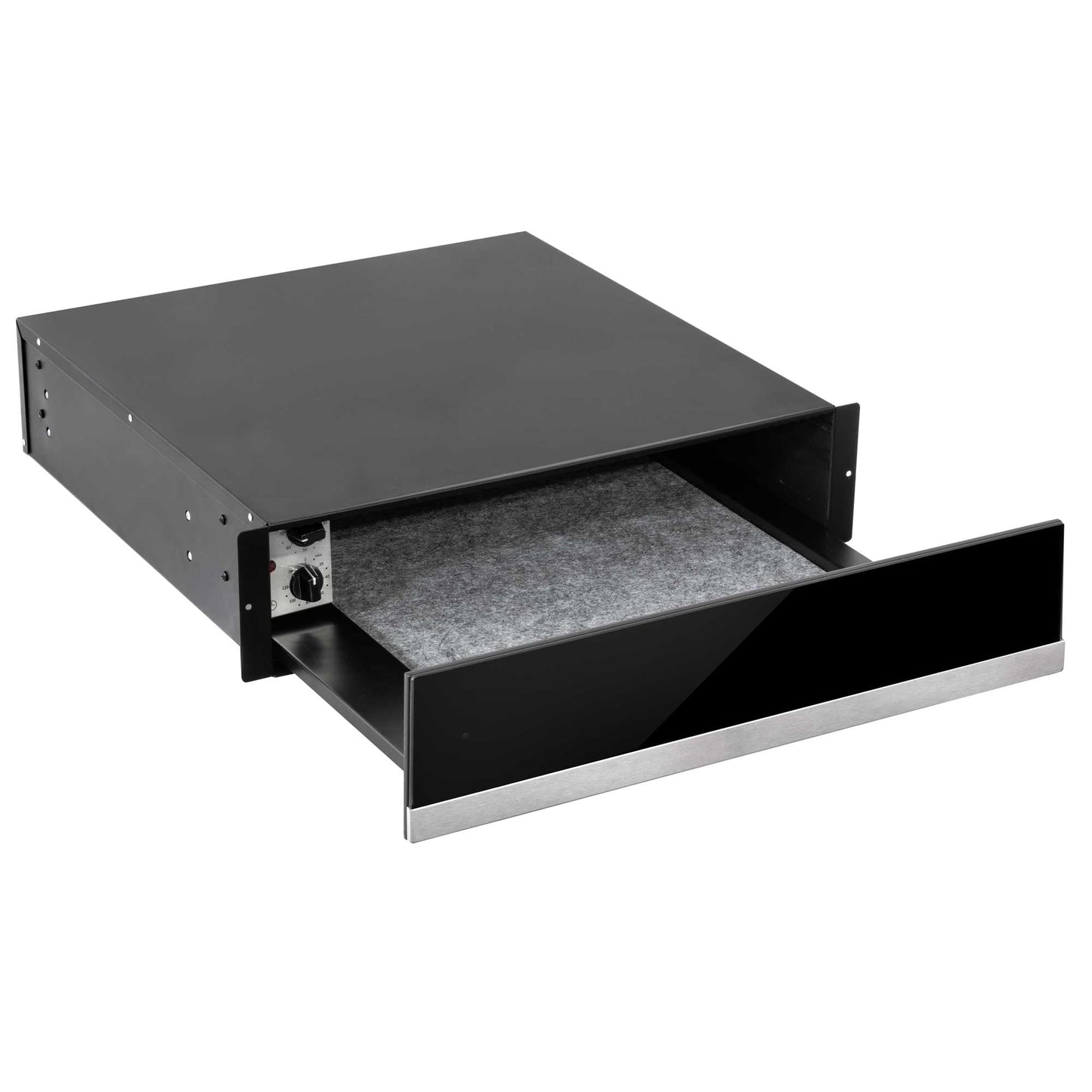 Baridi 60cm Built-In Warming Drawer, Push-to-Open, Anti-Slip Mat, Black/Stainless Steel - DH202