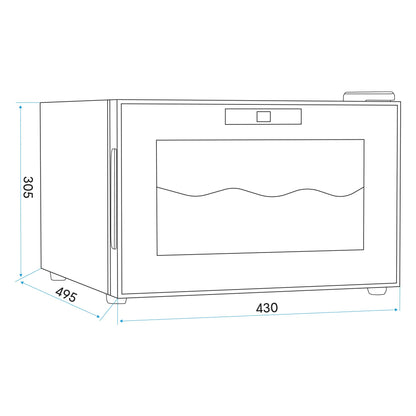 Baridi 8 Bottle Wine Cooler, Thermoelectric, 5-18°C, Touch Control, Table Top - DH218