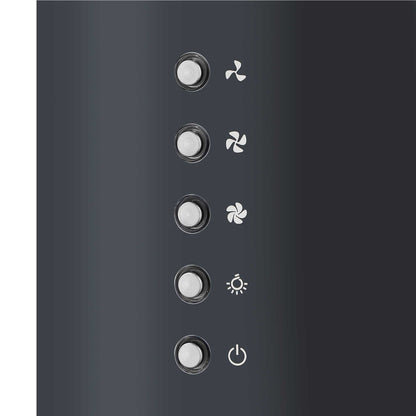 Baridi Island Cooker Hood, Pendant Style, Ø35cm, 3-Speed, Black - DH219