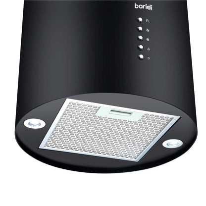 Baridi Island Cooker Hood, Pendant Style, Ø35cm, 3-Speed, Black - DH219
