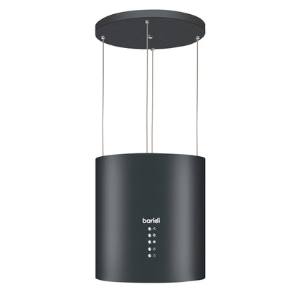 Baridi Island Cooker Hood, Pendant Style, Ø35cm, 3-Speed, Black - DH219