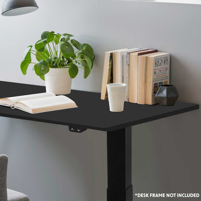 Black Rectangular Desktop, 1400 x 700mm, 1" Thickness - DH21