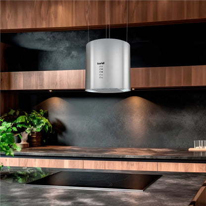 Baridi Island Cooker Hood, Pendant Style, Ø35cm, 3 Speed, Stainless Steel - DH220
