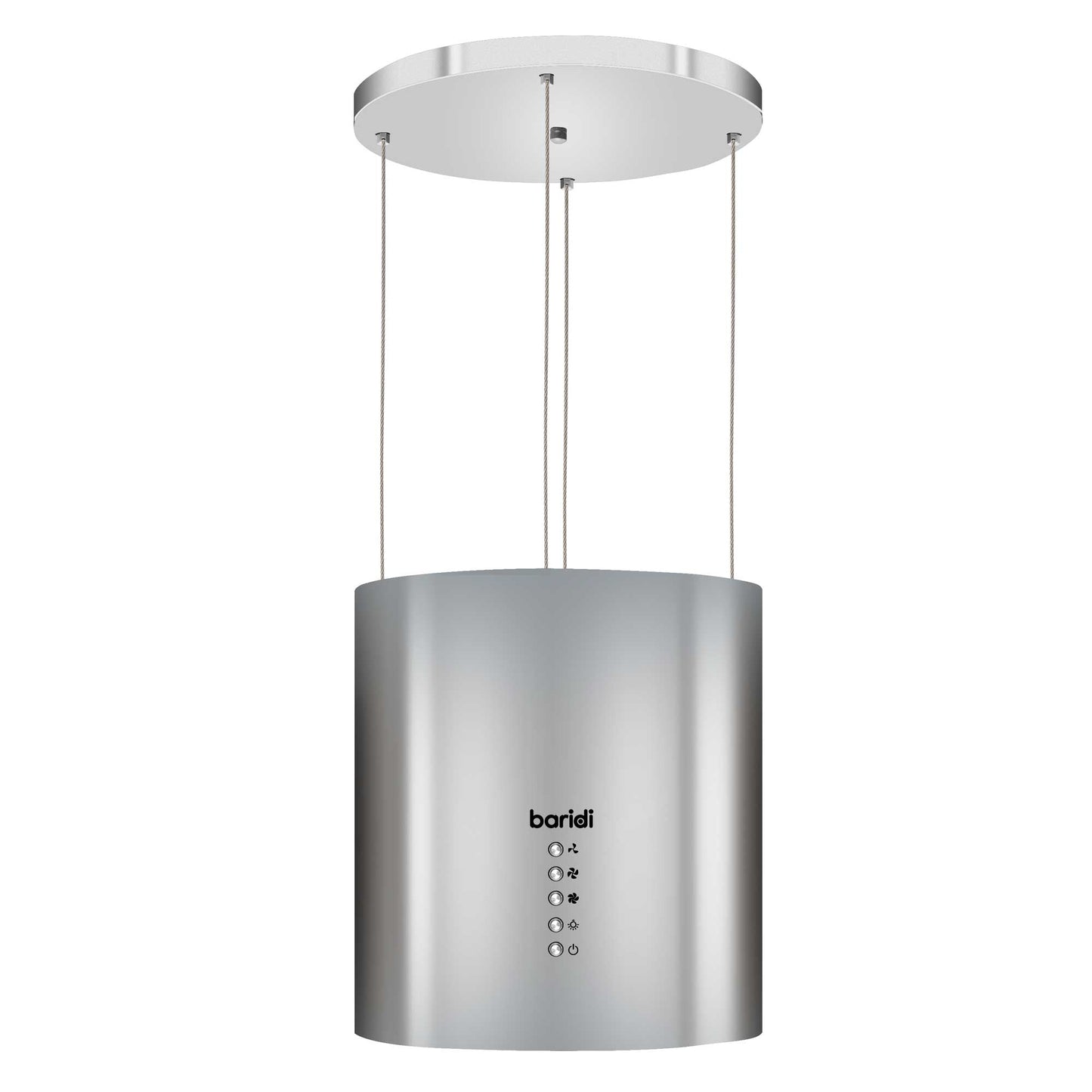 Baridi Island Cooker Hood, Pendant Style, Ø35cm, 3 Speed, Stainless Steel - DH220