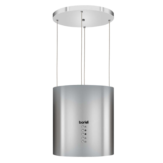 Baridi Island Cooker Hood, Pendant Style, Ø35cm, 3 Speed, Stainless Steel - DH220