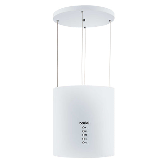Baridi Island Cooker Hood, Pendant Style, Ø35cm, 3 Speed, White - DH221