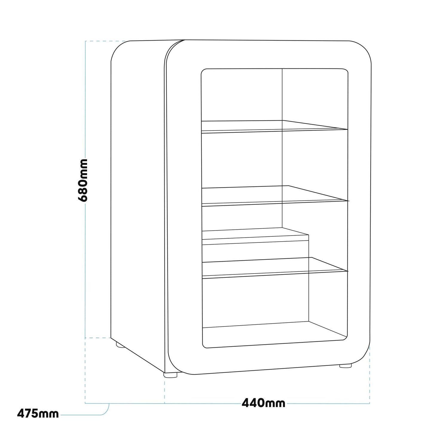 Baridi 70L Under Counter Drinks/Beer Fridge & Wine Cooler, Retro Style - Black - DH222