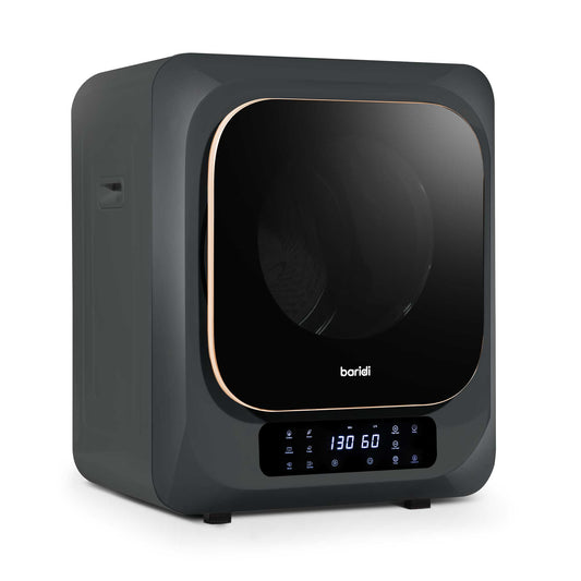 Baridi Mini Tabletop Tumble Dryer with Digital Controls, 2.5kg Capacity, includes wall mounted brackets - DH229