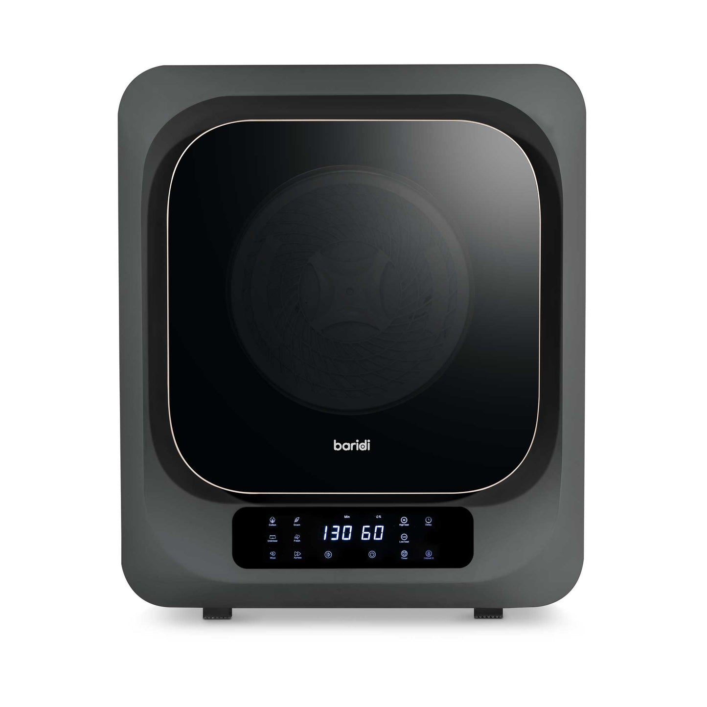 Baridi Mini Tabletop Tumble Dryer with Digital Controls, 2.5kg Capacity, includes wall mounted brackets - DH229