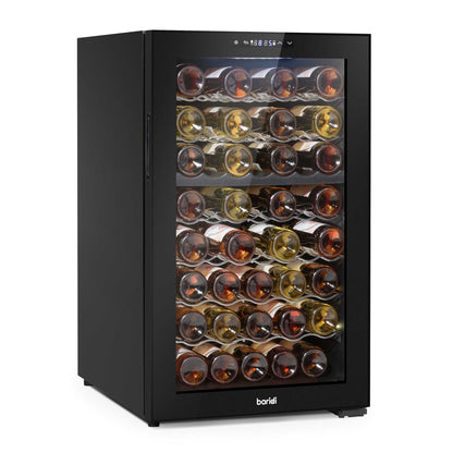 Baridi 52 Bottle Dual Zone Wine Cooler, Fridge, Touch Controls, LED - Black - DH236