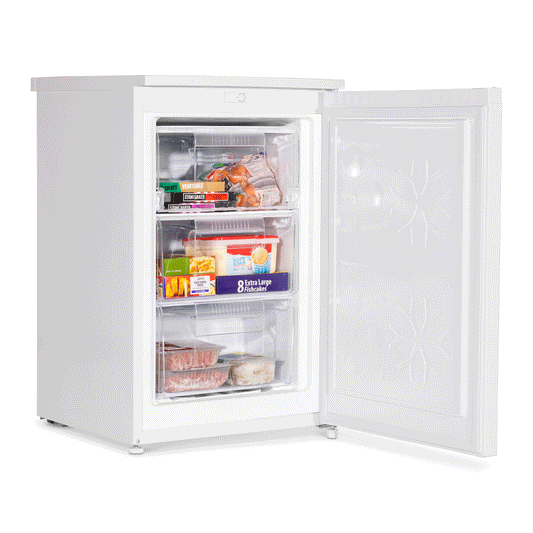 Baridi 55cm Undercounter Freezer with Adjustable Thermostat, 4 Star Rating, 85L, White - DH250