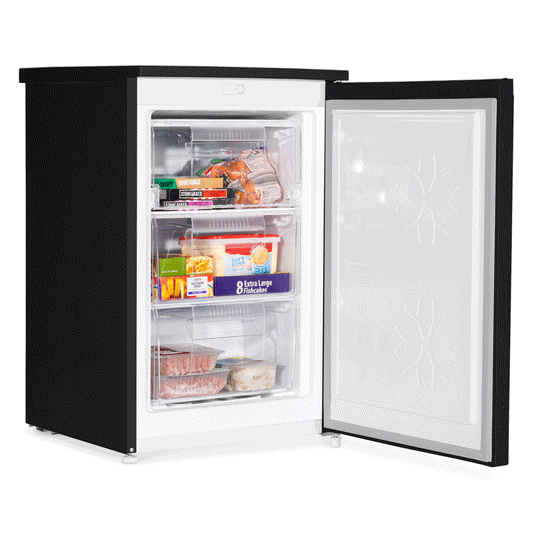 Baridi 55cm Undercounter Freezer with Adjustable Thermostat, 85L, Black - DH251