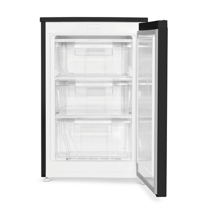 Baridi 55cm Undercounter Freezer with Adjustable Thermostat, 85L, Black - DH251