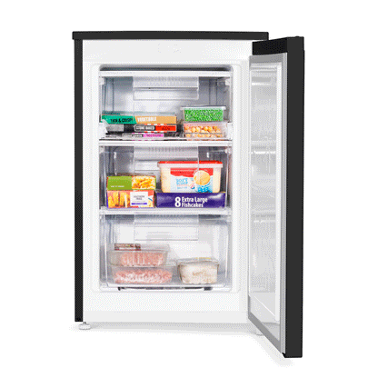 Baridi 55cm Undercounter Freezer with Adjustable Thermostat, 85L, Black - DH251