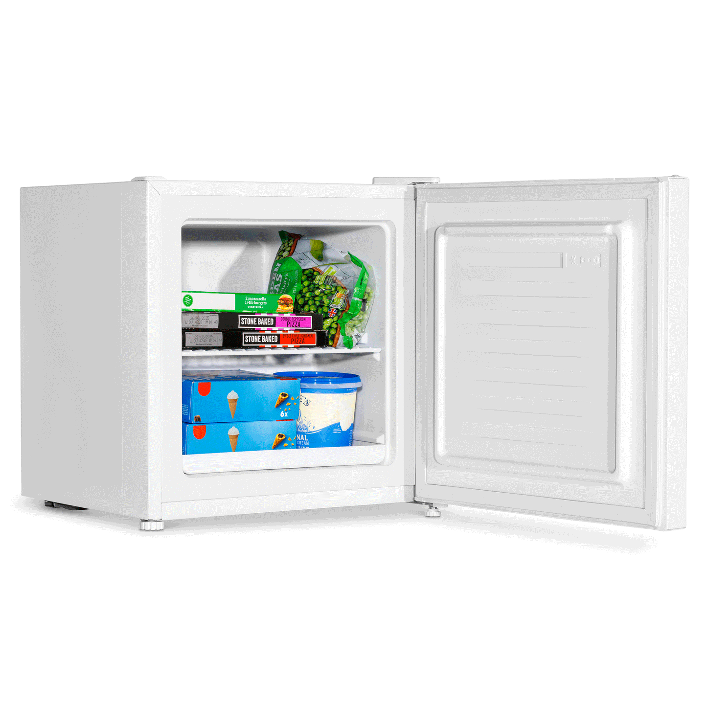 Baridi Mini Tabletop Fridge/Freezer, 31L Capacity, Reversible Door, White - DH254