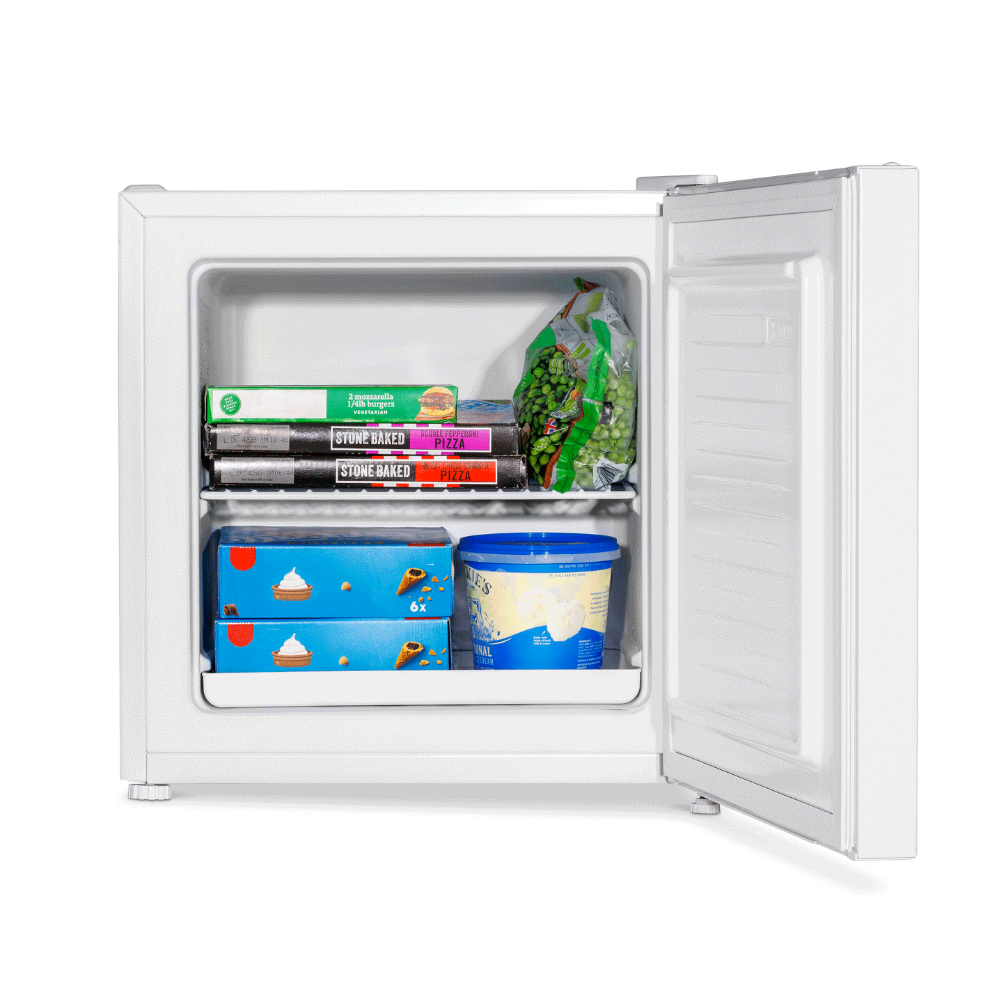 Baridi Mini Tabletop Fridge/Freezer, 31L Capacity, Reversible Door, White - DH254