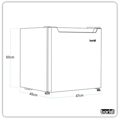Baridi Tabletop Fridge with Ice Box, 46L Capacity, Adjustable Thermostat - DH256