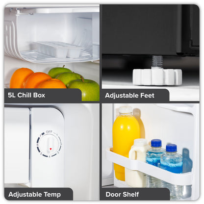 Baridi Tabletop Fridge with Ice Box, 46L Capacity, Adjustable Thermostat - DH257