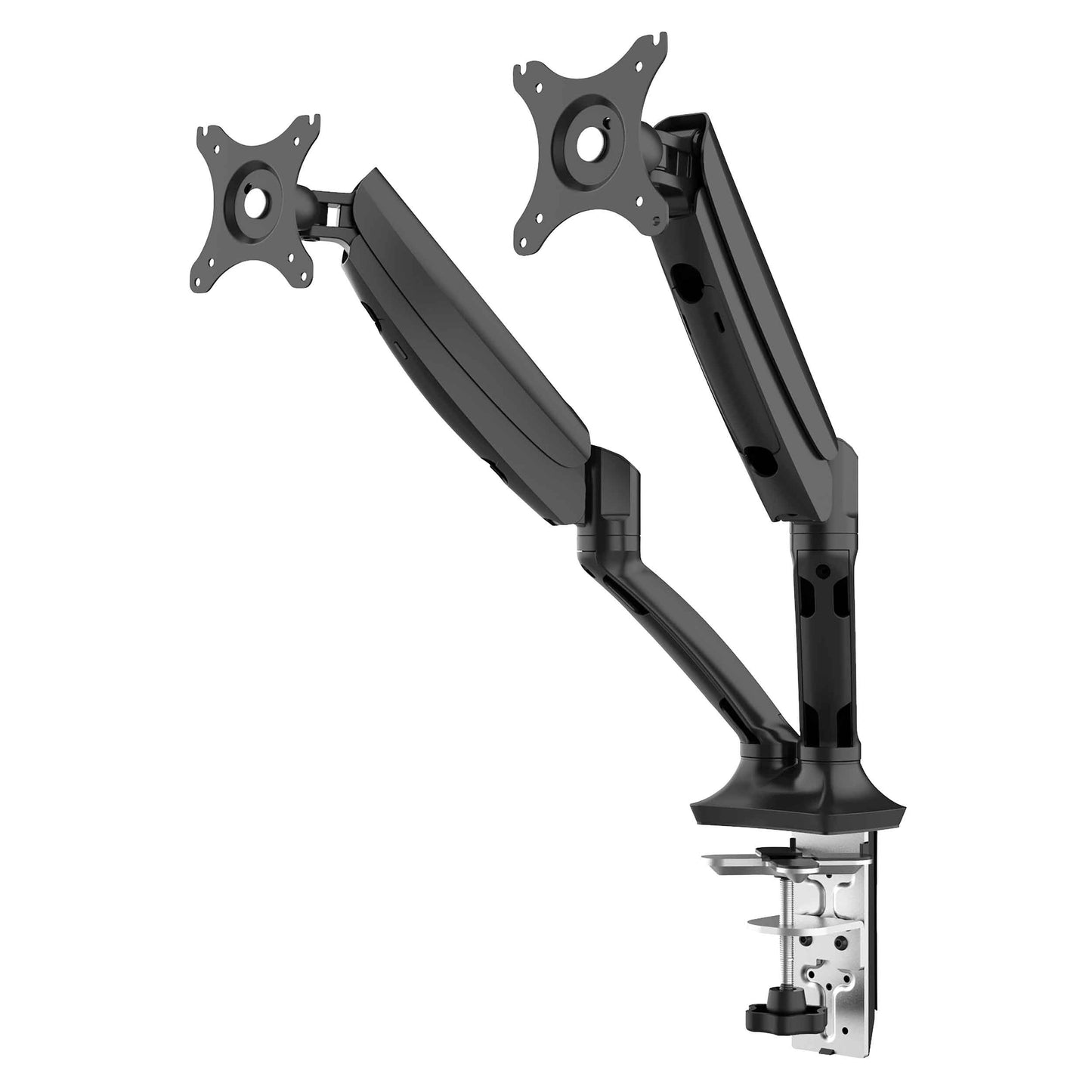 Double Monitor Arms, Adjustable & Rotating 9kg Load Capacity, 10-27" Screens - Black - DH25