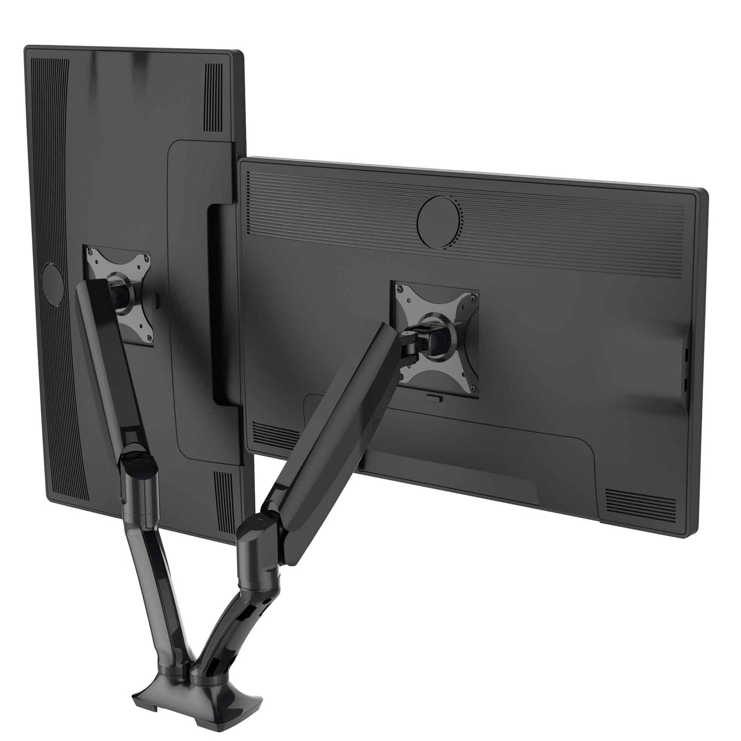 Double Monitor Arms, Adjustable & Rotating 9kg Load Capacity, 10-27" Screens - Black - DH25