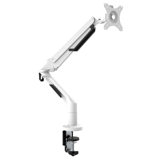 Single Monitor Arm, Adjustable & Rotating 12kg Load Capacity, 17-36" Screens - White - DH26