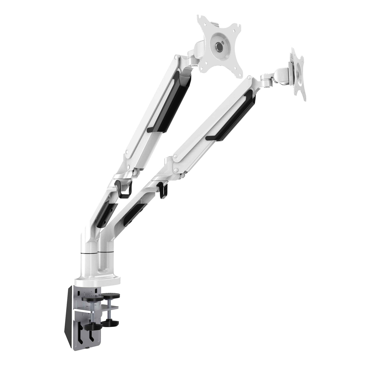 Double Monitor Arms, Adjustable & Rotating 9kg Load Capacity, 17-32" Screens - White - DH27