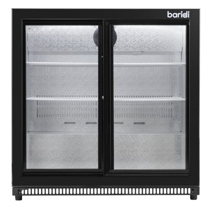 Baridi Back Bar Drinks Fridge with Hinged Double Door, 190L Capacity - DH272