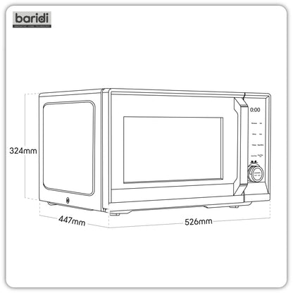Baridi 7-in-1 Microwave Air Fryer & Grill, 28L Capacity, 9 Pre-Sets, 900W/1800W Black - DH277