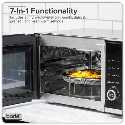Baridi 7-in-1 Microwave Air Fryer & Grill, 28L Capacity, 9 Pre-Sets, 900W/1800W Black - DH277
