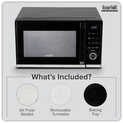Baridi 7-in-1 Microwave Air Fryer & Grill, 28L Capacity, 9 Pre-Sets, 900W/1800W Black - DH277