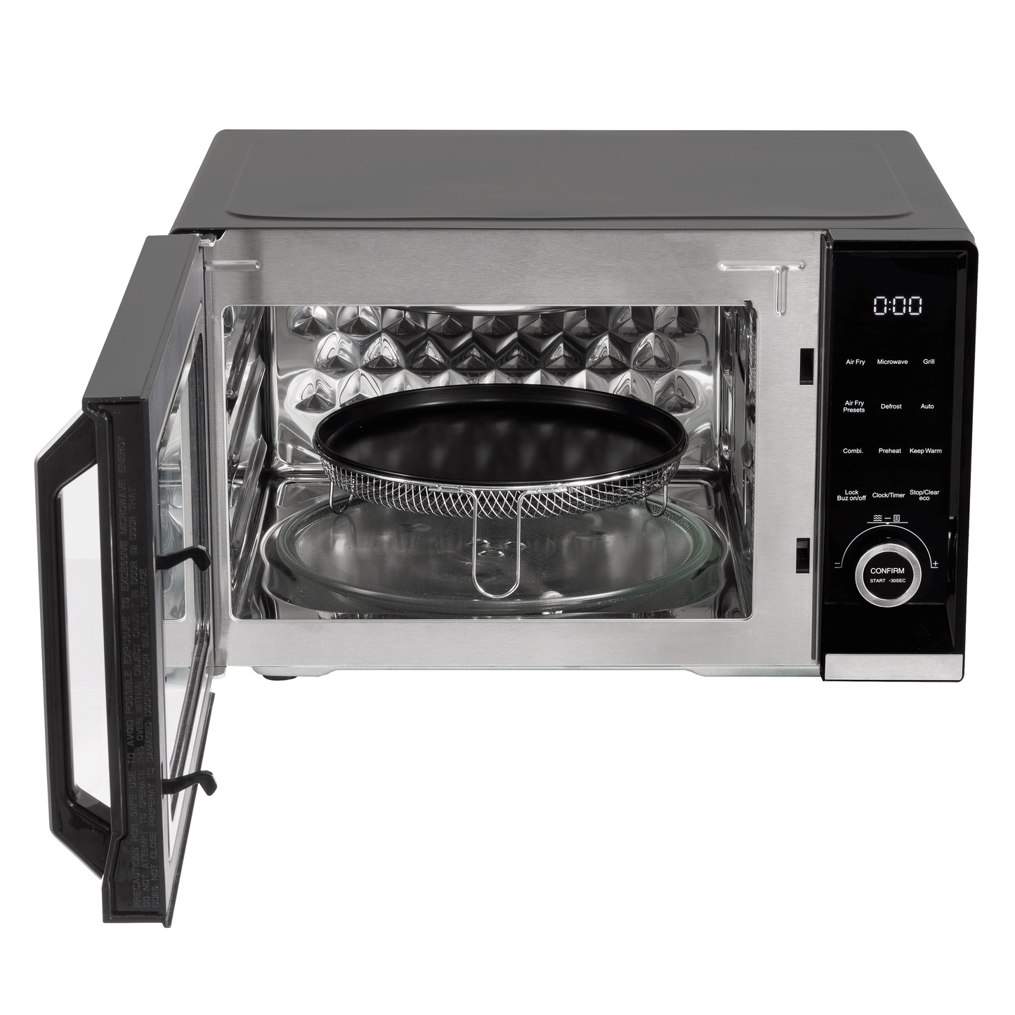 Baridi 7-in-1 Microwave Air Fryer & Grill, 28L Capacity, 9 Pre-Sets, 900W/1800W Black - DH277