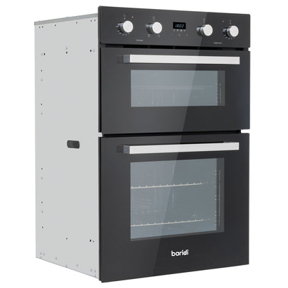 Baridi 90cm 88L Built-In Double Oven, Capacity, Energy Rating A, Black Glass – DH279