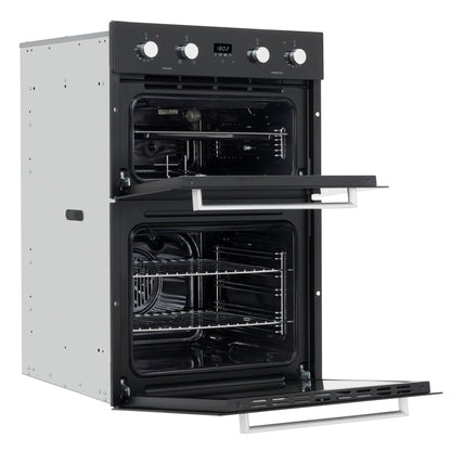 Baridi 90cm 88L Built-In Double Oven, Capacity, Energy Rating A, Black Glass – DH279