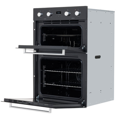 Baridi 90cm 88L Built-In Double Oven, Capacity, Energy Rating A, Black Glass – DH279
