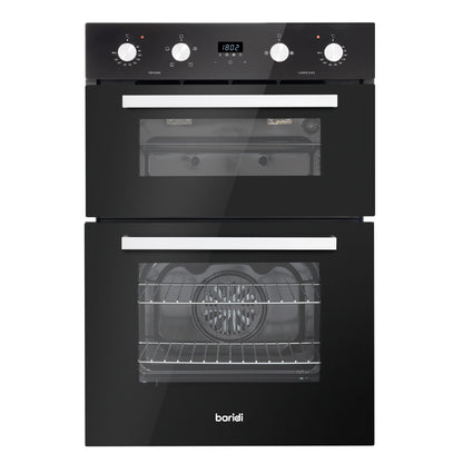 Baridi 90cm 88L Built-In Double Oven, Capacity, Energy Rating A, Black Glass – DH279